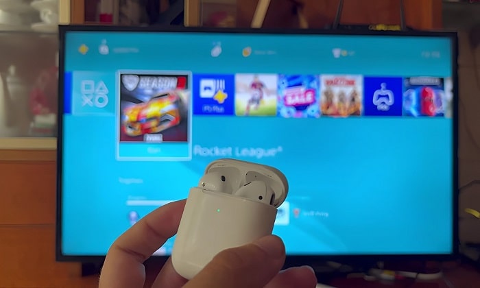 how to connect airpods to ps4 with charger