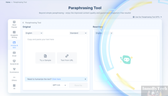 hix.ai paraphrasing tool